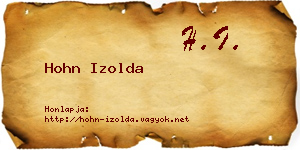 Hohn Izolda névjegykártya